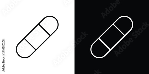 Band aid icon in black. flat graphic vector icon