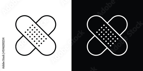 Bandage icon in black. flat graphic vector icon
