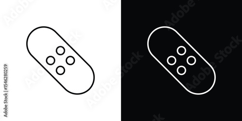 Band aid icon in black. flat graphic vector icon