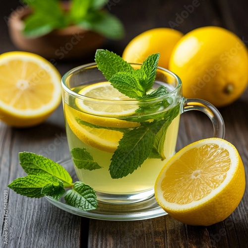 summer tea with mint and lemon