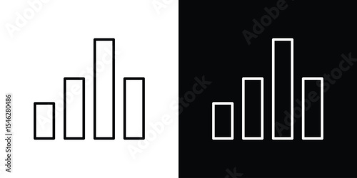 Bar chart icon in black. flat graphic vector icon