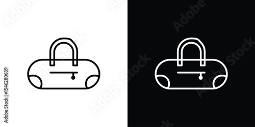 Barrel handbag icon in black. flat graphic vector icon
