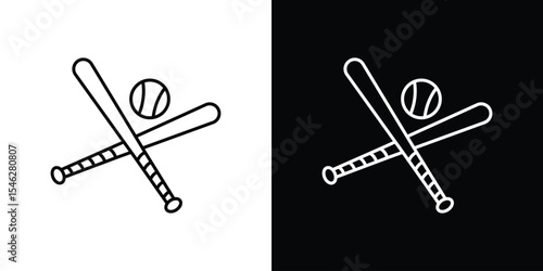Baseball icon in black. flat graphic vector icon