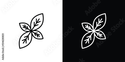 Basil icon in black. flat graphic vector icon