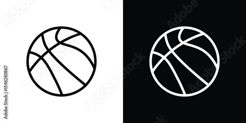 Basketball icon in black. flat graphic vector icon
