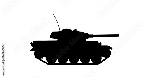 Vector of a stylized battle tank in a minimalist side view
