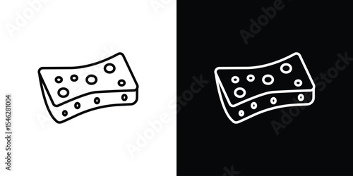 Bath sponge icon in black. flat graphic vector icon
