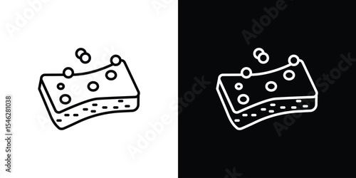Bath sponge icon in black. flat graphic vector icon