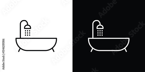 Bathroom icon in black. flat graphic vector icon