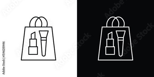Beauty shopping icon in black. flat graphic vector icon