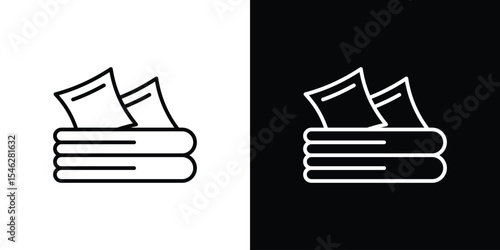 Bedding icon in black. flat graphic vector icon