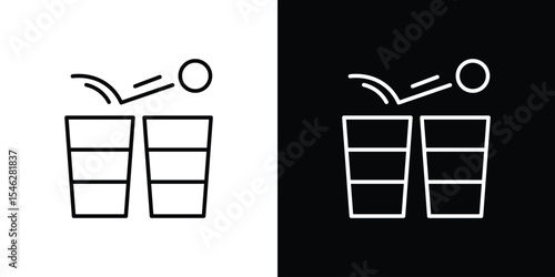 Beer pong icon in black. flat graphic vector icon
