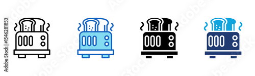 Toaster icon Multi Style Vector Illustration 