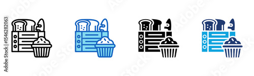 Bakery Crate icon Multi Style Vector Illustration 