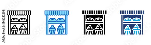 Bakery Shelf icon Multi Style Vector Illustration 