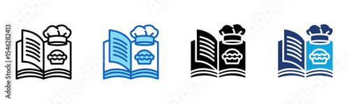 Recipe Book icon Multi Style Vector Illustration 