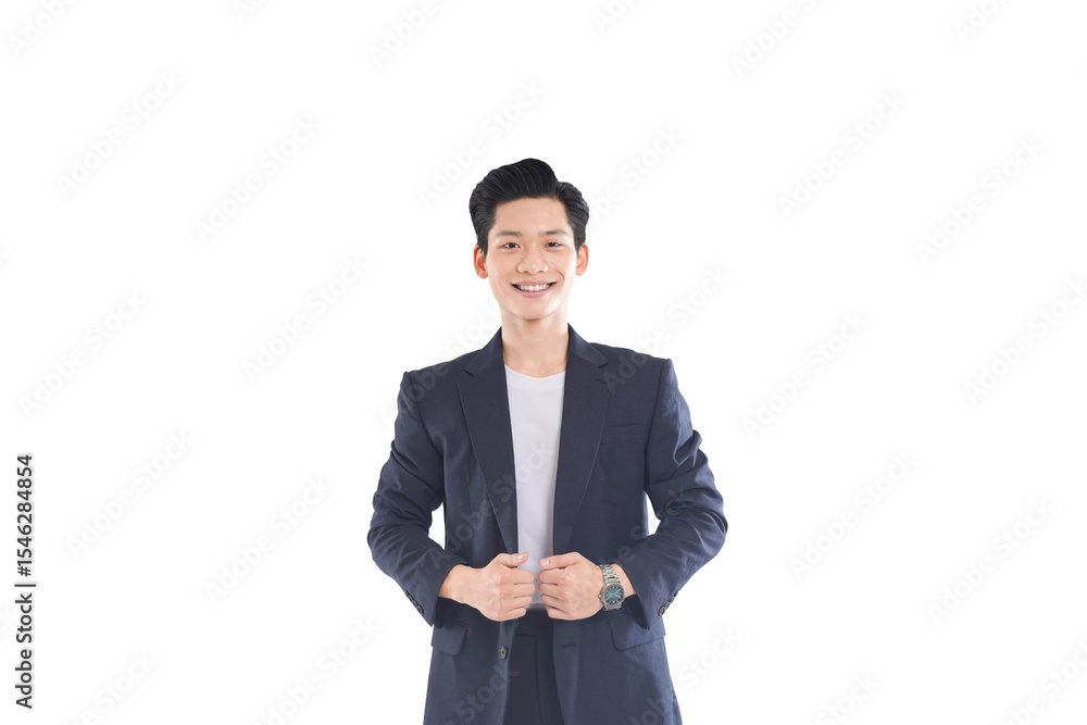 Confident Asian businessman posing with various expressions, professional attire Confident Asian businessman posing with various expressions, professional attire