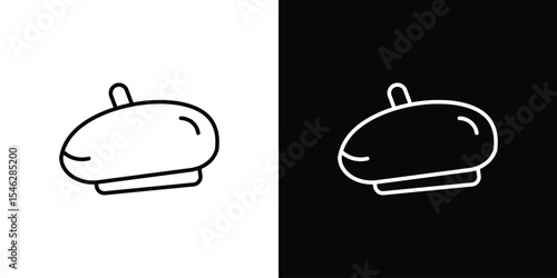 Beret icon in black. flat graphic vector icon