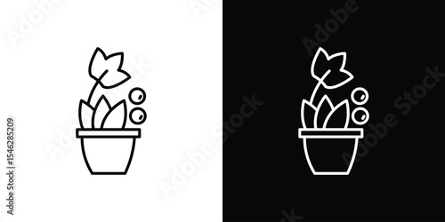 Berry shrubs and vines icon in black. flat graphic vector icon
