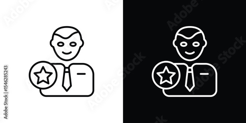 Best employee icon in black. flat graphic vector icon