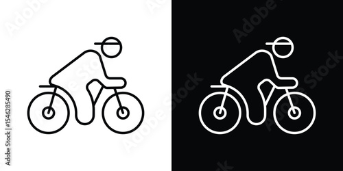 Bicycle rider icon in black. flat graphic vector icon