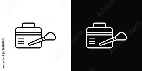 Big makeup box icon in black. flat graphic vector icon