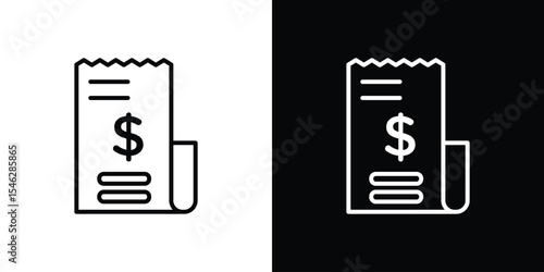 Bill icon in black. flat graphic vector icon