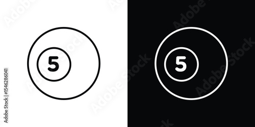 Billiard ball icon in black. flat graphic vector icon