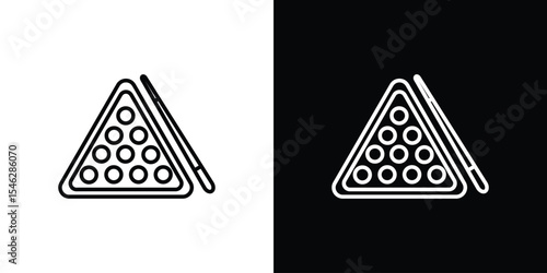 billiards icon in black. flat graphic vector icon