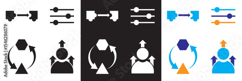 Adaptability icon set. Vector illustration . Isolated on white and black background. EPS 10