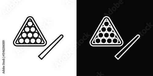 billiards icon in black. flat graphic vector icon