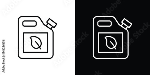 Biofuel canister icon in black. flat graphic vector icon