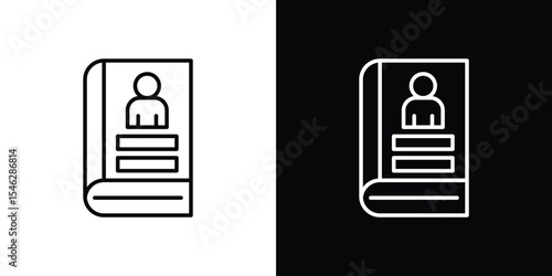 Biography icon in black. flat graphic vector icon