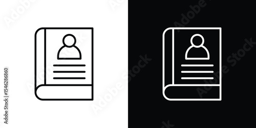 Biography icon in black. flat graphic vector icon