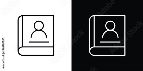Biography icon in black. flat graphic vector icon
