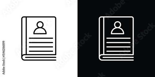 Biography icon in black. flat graphic vector icon