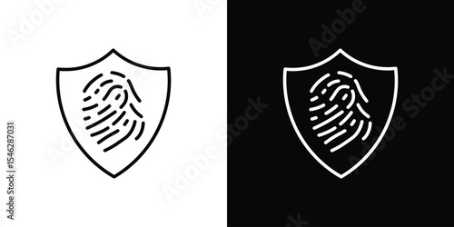 Biometric security icon in black. flat graphic vector icon