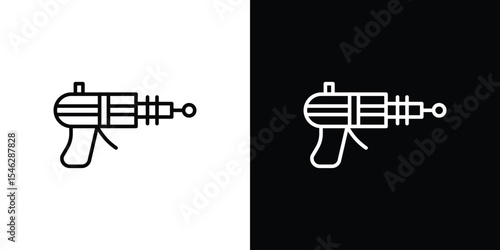 Blaster icon in black. flat graphic vector icon