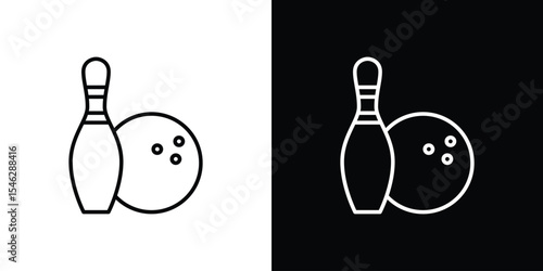 Bowling icon in black. flat graphic vector icon