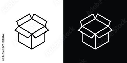Box icon in black. flat graphic vector icon