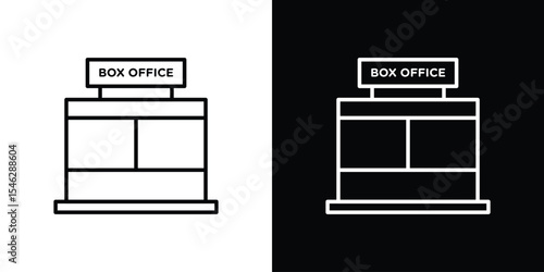 Box office icon in black. flat graphic vector icon
