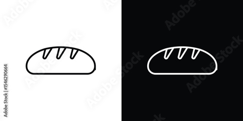 Bread loaf icon in black. flat graphic vector icon