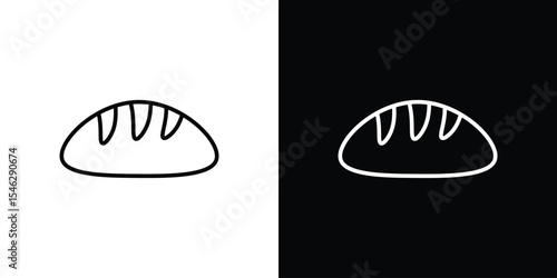 Bread loaf icon in black. flat graphic vector icon