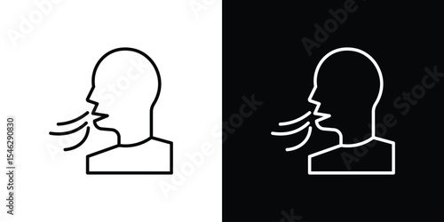 Breath icon in black. flat graphic vector icon