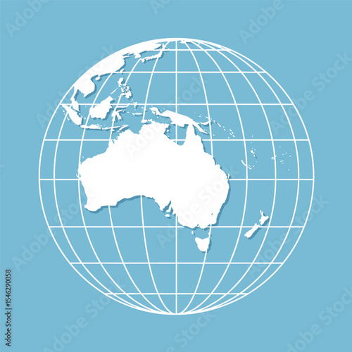 World globes maps set. Europe, Asia, North and South America, Oceania, Africa globe maps. Earth globe icons isolated on blue background. Vector illustration