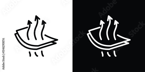 Breathable fabric icon in black. flat graphic vector icon