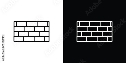 Brickwall icon in black. flat graphic vector icon