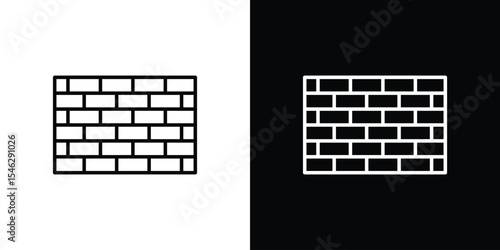 Brickwall icon in black. flat graphic vector icon