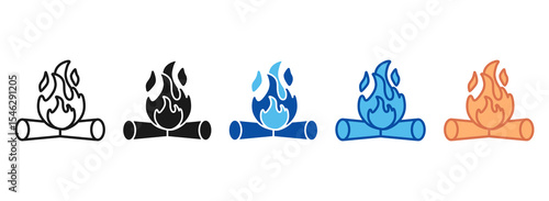 Bonfire Icon Set Multiple Style Collection