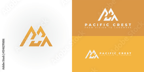Modern PC emblem for Construction and Real Estate, depicting ambition and high standards. Ideal for innovative builders, real estate investors, or property developers. Clean, versatile vector.